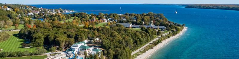 Grand Hotel Drone over water